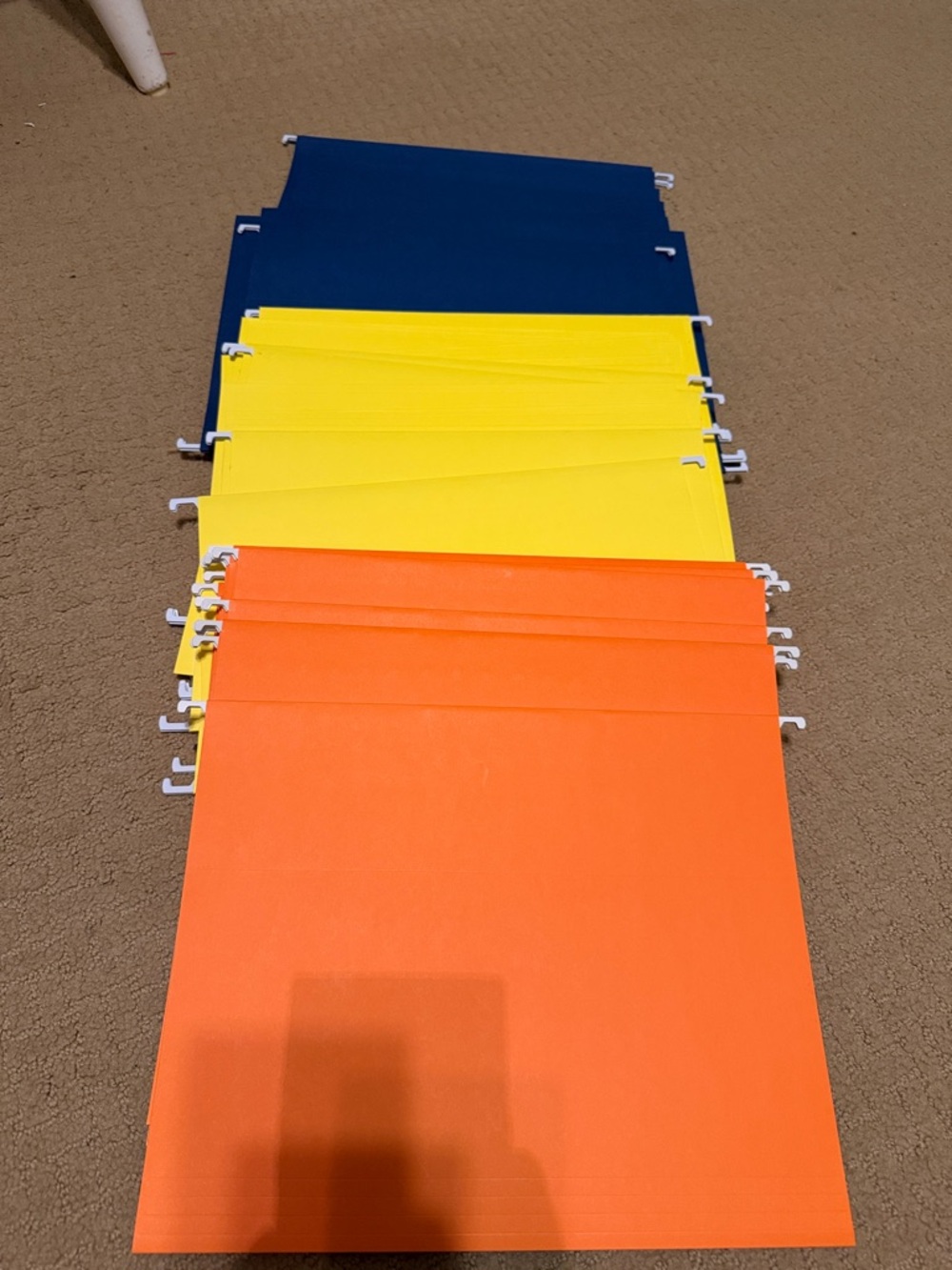 Set of Bright Hanging File Folders in Orange, Yellow & Blue 36